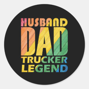 Ehemann Papa LKW-Legende von Vater, Geschenk von P Runder Aufkleber