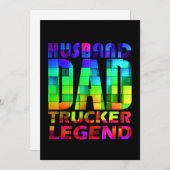 Ehemann Papa Trucker Legende für den Vater Einladung (Vorne/Hinten)