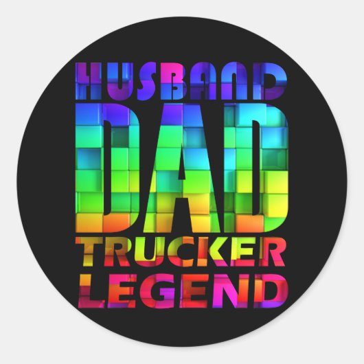 Ehemann Papa Trucker Legende für den Vater Runder Aufkleber (Vorderseite)
