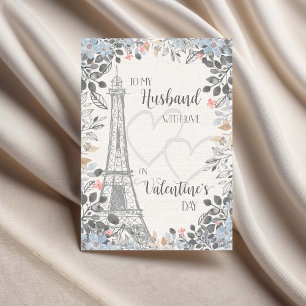 Ehemann Romantischer Valentinstag Eiffelturm Karte
