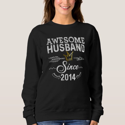 Ehemann seit 2014 Hochzeitstag Awesome Sweatshirt (Vorderseite)