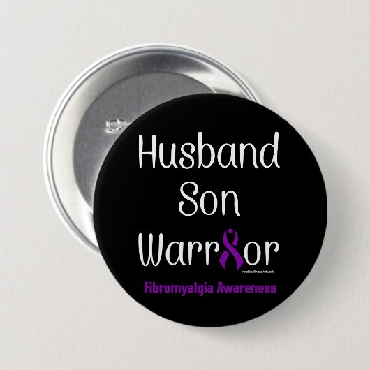 Ehemann Son Warrior...Fibro Button (Vorne & Hinten)