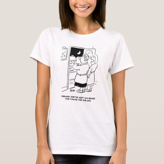 Ehemann spät aus dem Pub. Pub Quiz T-Shirt (Vorderseite)