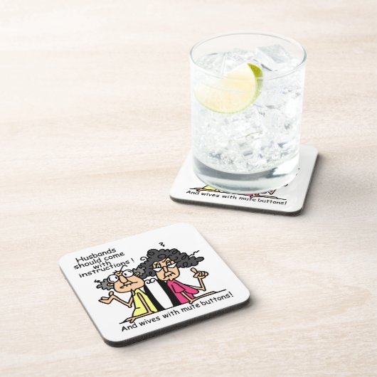 Ehemann-und Ehefrau-Haltungs-Spaß Getränkeuntersetzer (Rechte Seite)