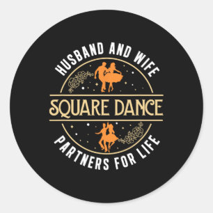 Ehemann und Ehefrau Niedlich Square tanzpartner a  Runder Aufkleber