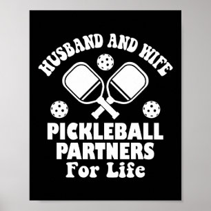 Ehemann und Ehefrau Pickleball Partner für das Leb Poster