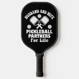 Ehemann und Ehefrau Pickleball Partner für das Leb Schläger