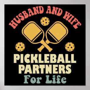 Ehemann und Ehefrau Pickleball Partner für Leben Poster