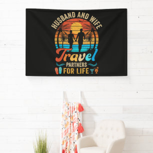 Ehemann und Ehefrau Reisepartner fürs Leben Strand Banner