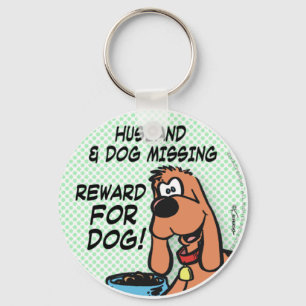 Ehemann und Hund Schlüsselanhänger