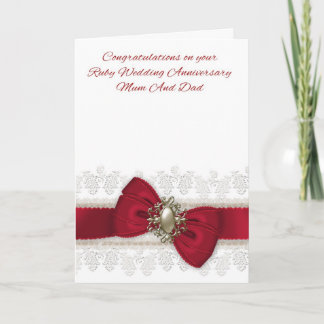 Ehemann und Vater Ruby Wedding Jubiläum Stilkarte Karte
