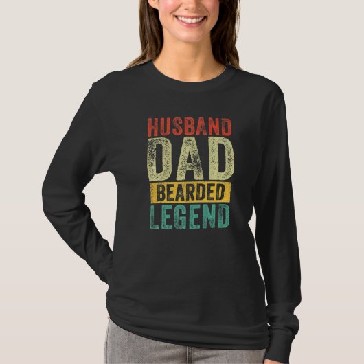 Ehemann Vater Bart Legende Bart Vatertag T-Shirt (Vorderseite)