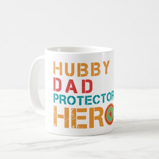 Ehemann Vater Beschützer Held Kaffeetasse (Vorderseite Links)
