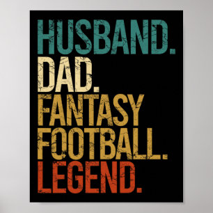 Ehemann Vater Fantasy Football Legende Lustige Män Poster