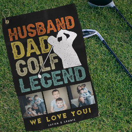 Ehemann, Vater, Golf Legend 3xFoto Fathers Day Ges Golfhandtuch