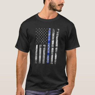 Ehemann, Vater, Held-amerikanische Flagge T-Shirt