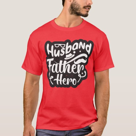 Ehemann Vater Hero Fathers Day Presenter Junge T-Shirt (Vorderseite)