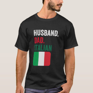 Ehemann Vater Italienische Flagge Design Geschenk  T-Shirt