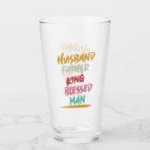Ehemann, Vater, König, gesegneter Mann | Vatertag Glas (Rückseite)