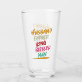 Ehemann, Vater, König, gesegneter Mann | Vatertag Glas (Vorderseite)