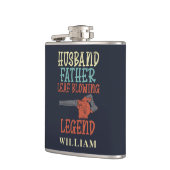 Ehemann Vater Laubbläser Legende Fall Gag Custom Flachmann (Links)