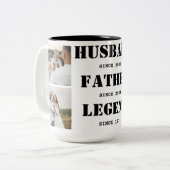 Ehemann Vater Legend|3 Fotos|Vatertag Tasse (Vorderseite Links)