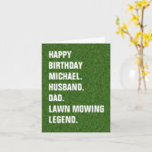 Ehemann Vater Name Rasenmäher Legend Fun Geburtsta Karte (Gelbe Blume)