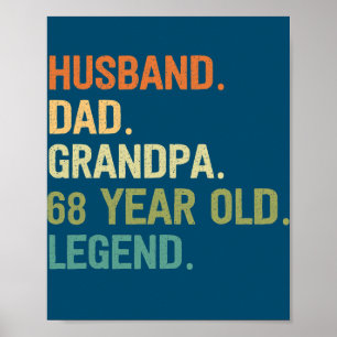 Ehemann Vater Opa 68 Jahre alt 68. Geburtstag Poster