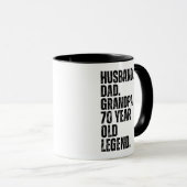 Ehemann Vater Opa 70 Jahre alt Funny Tasse (VorderseiteRechts)