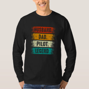 Ehemann Vater Pilot Legende Flugzeug Luftfahrt Vat T-Shirt