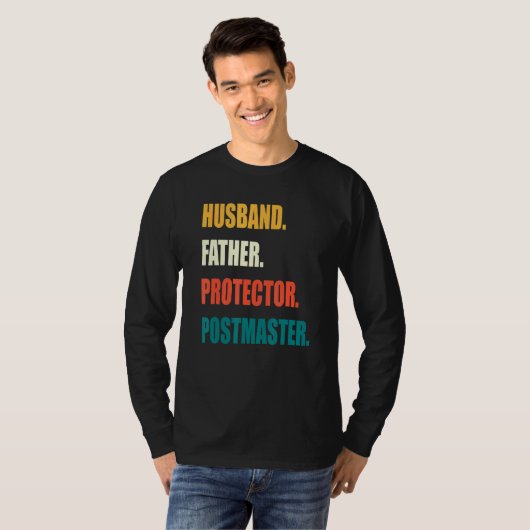 Ehemann Vater Protector Postmaster T-Shirt (Vorne ganz)