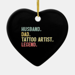 Ehemann Vater Tattoo-Künstler Legende Herren Vinta Keramik Ornament