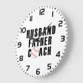 Ehemann Vater Trainer Baseball-Vater-Zitat Große Wanduhr (Winkel)