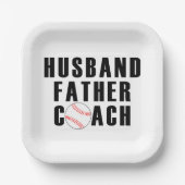 Ehemann Vater Trainer Baseball-Vater-Zitat Pappteller (Vorderseite)
