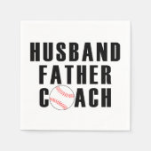 Ehemann Vater Trainer Baseball-Vater-Zitat Serviette (Vorderseite)