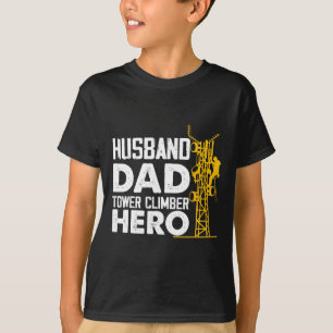 Ehemann Vater Turm Kletter Held Vertikal Mobilfunk T-Shirt