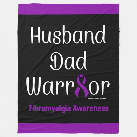 Ehemann Vater Warrior...Fibro Fleecedecke (Vorderseite)