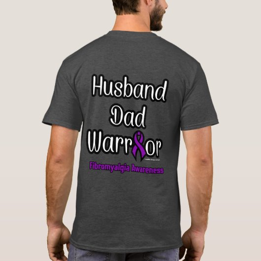 Ehemann Vater Warrior...Fibro T - Shirt (Rückseite)