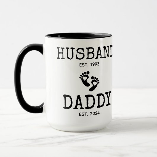 Ehemann von Daddy Pregnancy Reveal Trendy Coffee Tasse (Links)