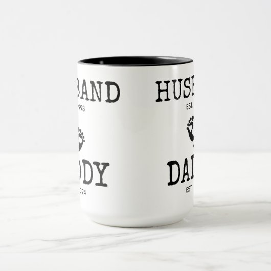 Ehemann von Daddy Pregnancy Reveal Trendy Coffee Tasse (Zentrum)