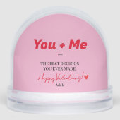 Ehemann zu einzigartigem sonnigen roten Herz Schneekugeln (Vorderseite)