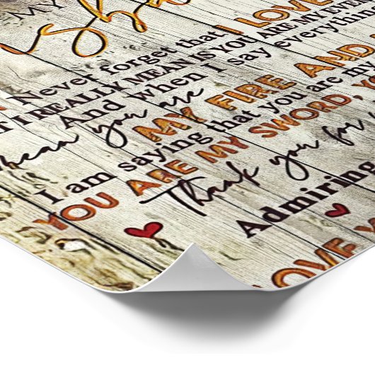 Ehemann zu meinem Ehemann I Liebe You Poster (Ecke)