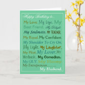 Ehemanngeburtstag Karte. Schatzkarte. Karte (Gelbe Blume)