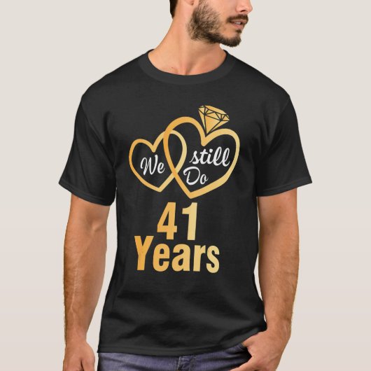 Ehemännische Ehefrau wir noch 41 Jahre Hochzeit Ve T-Shirt (Vorderseite)