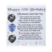 Ehemännisches Gedicht - 50. Geburtstag Notizblock (Vorderseite)