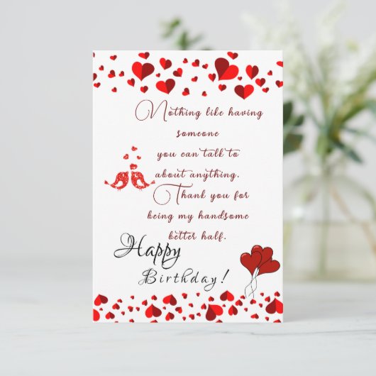 Ehemanns Geburtstag Karte (Stehend Vorderseite)