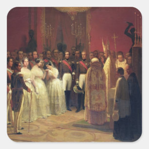Ehen der Königin Isabella II Quadratischer Aufkleber