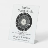 Ehepaar-Audio-Gästebuch Black Rotary Dial Sign Sockelschild (Vorderseite)