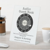 Ehepaar-Audio-Gästebuch Black Rotary Dial Sign Sockelschild (In SItu)