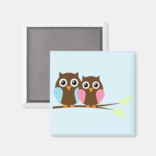 Ehepaar auf Zweig Magnet (Vorderseite/Rückseite)